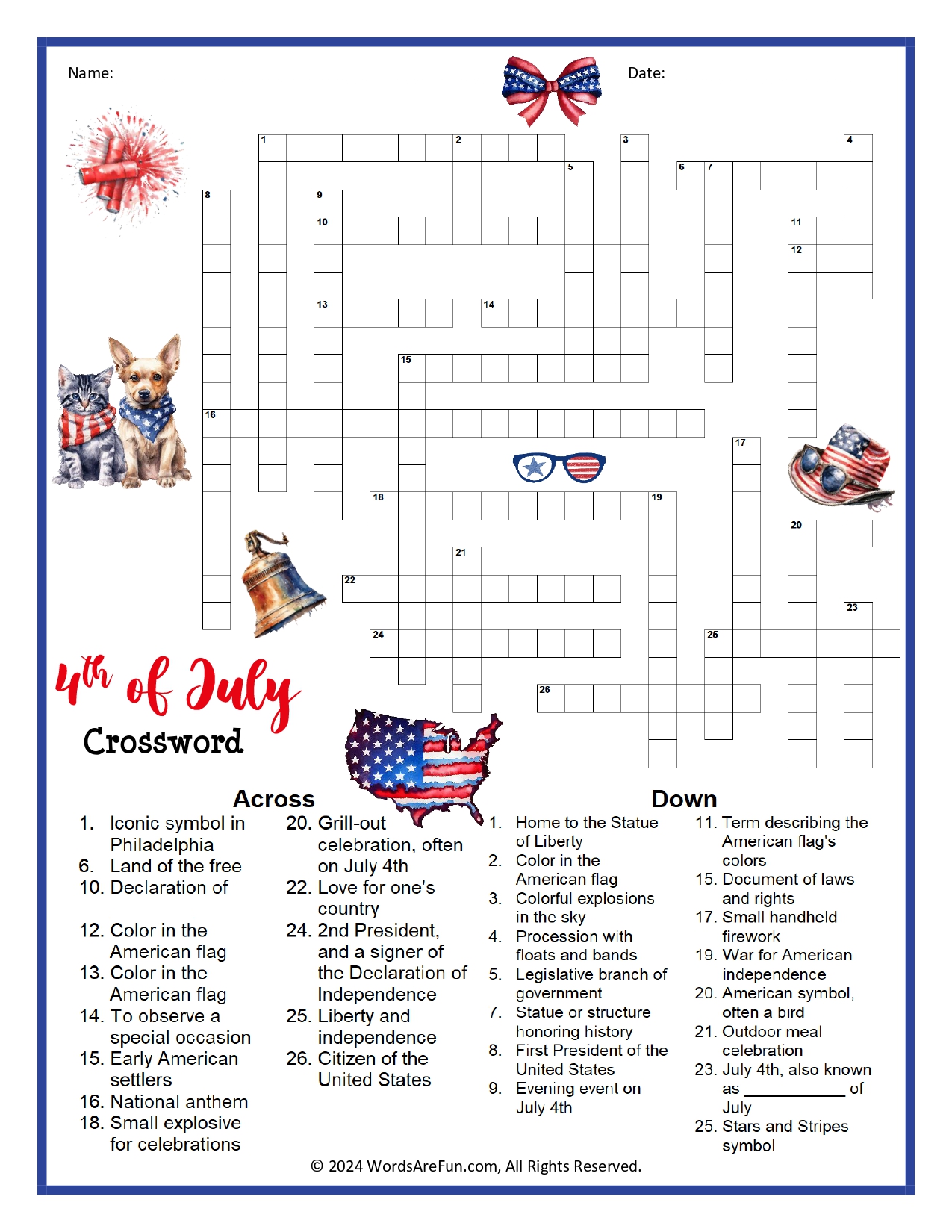 4th of July Crossword