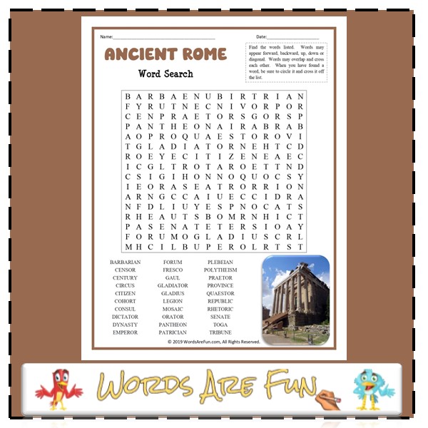 Ancient Rome Word Search