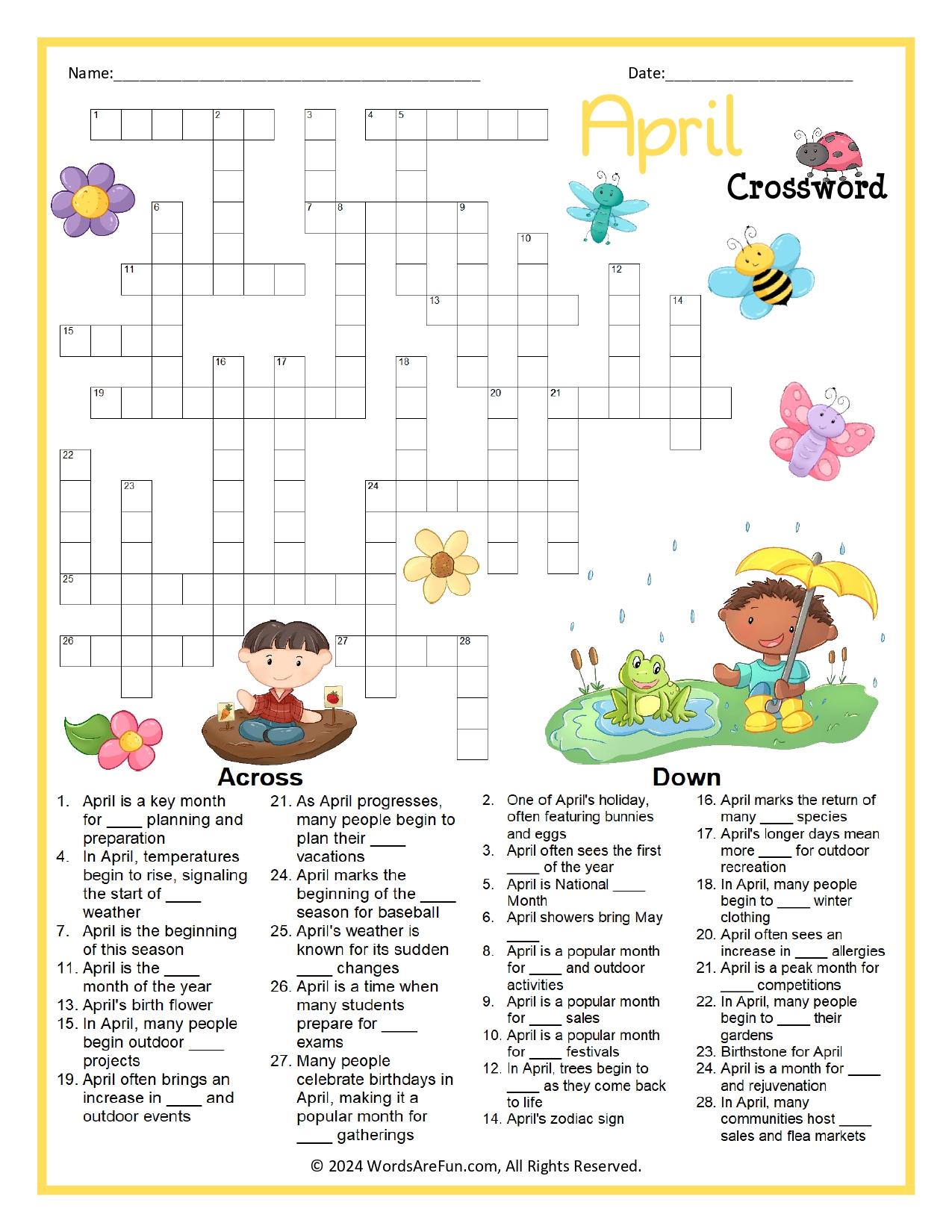 April Crossword Puzzle