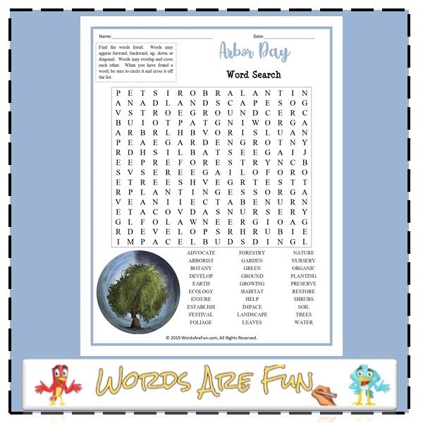 Arbor Day Word Search