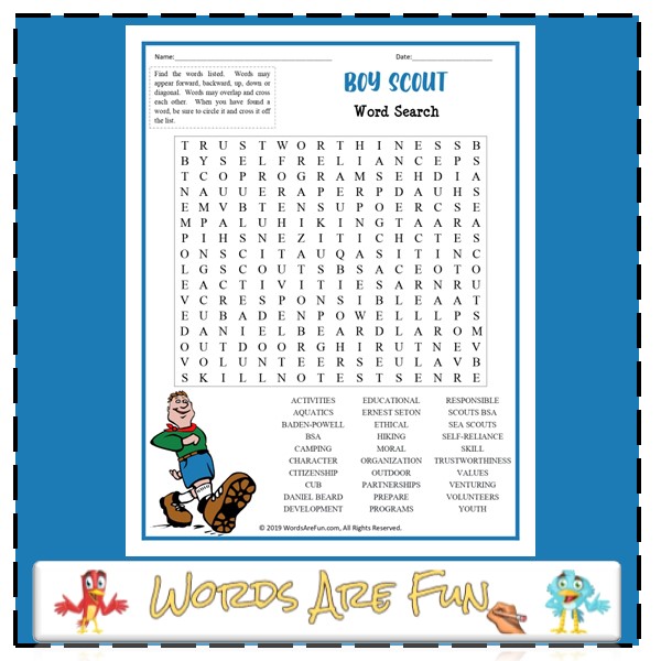 Boy Scout Word Search