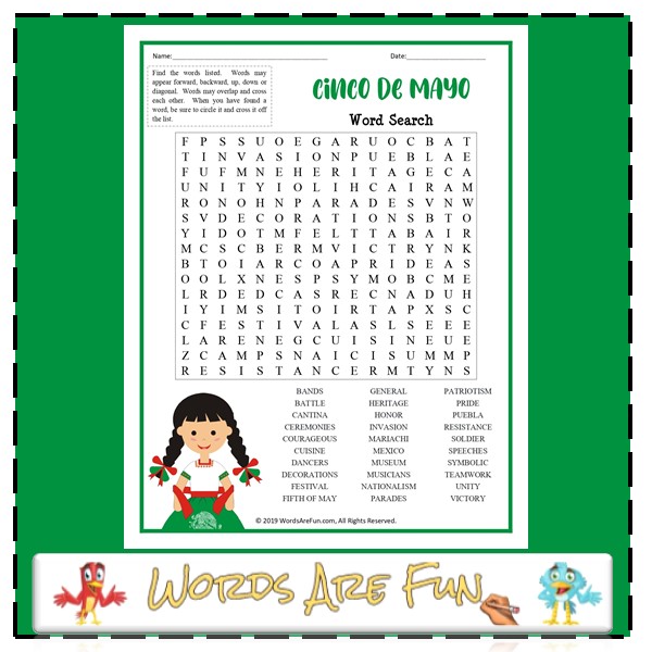 Cinco de Mayo Word Search