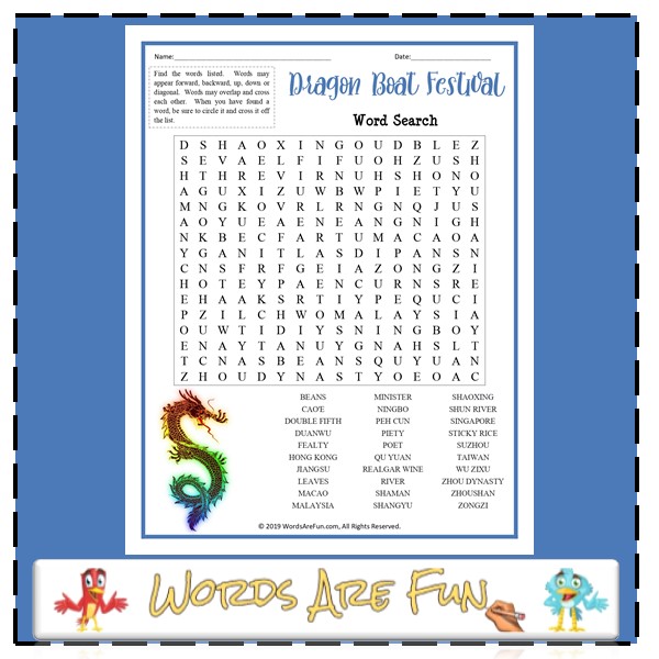 Dragon Boat Festival Word Search