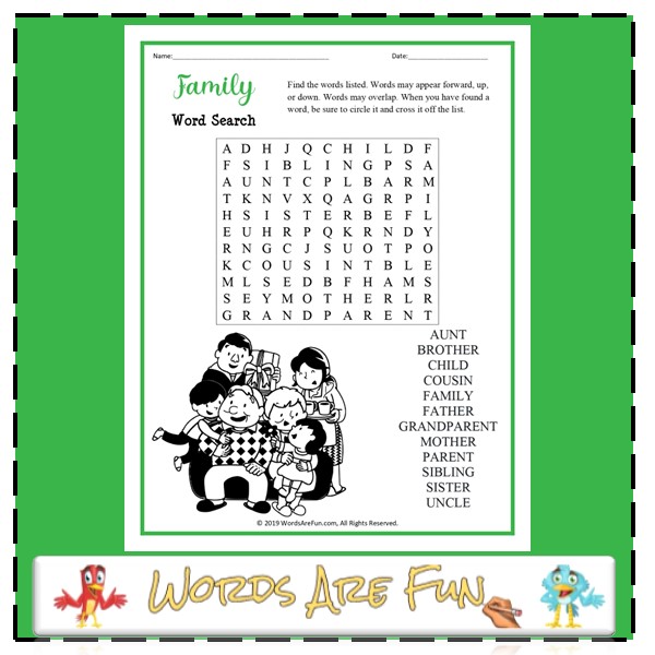 Family Word Search (Easy)