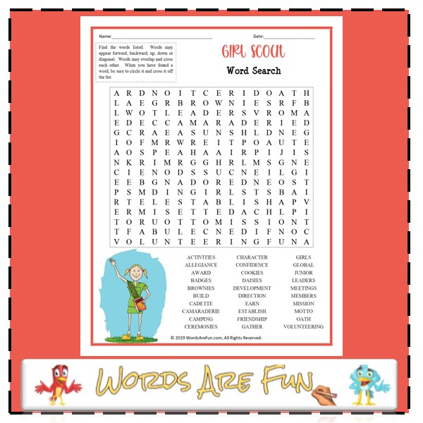 Girl Scout Word Search