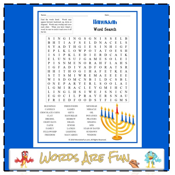 Hanukkah Word Search