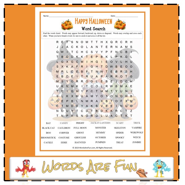 Happy Halloween Word Search