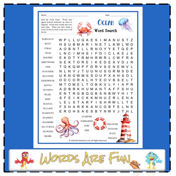 Ocean Word Search