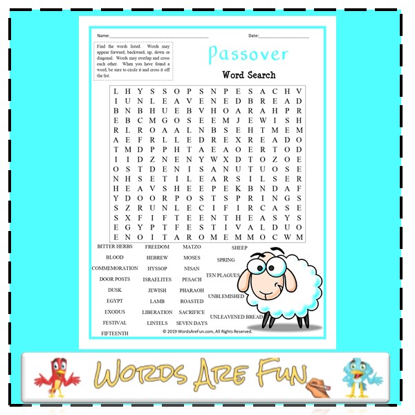 Passover Word Search