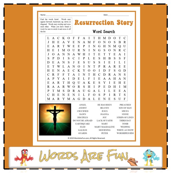 Resurrection Story Word Search