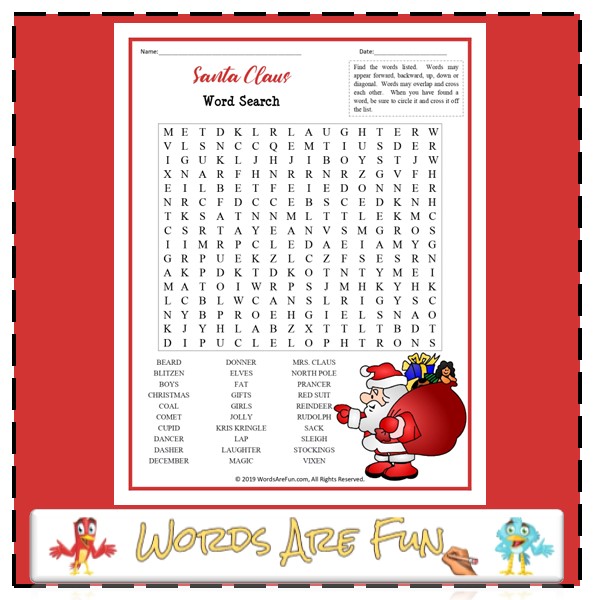 Santa Claus Word Search