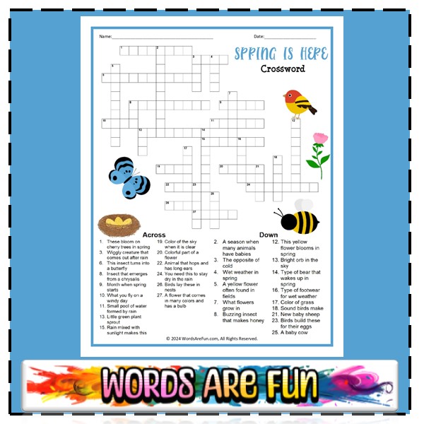 Spring Crossword Puzzle