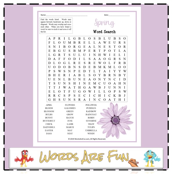 Spring Word Search