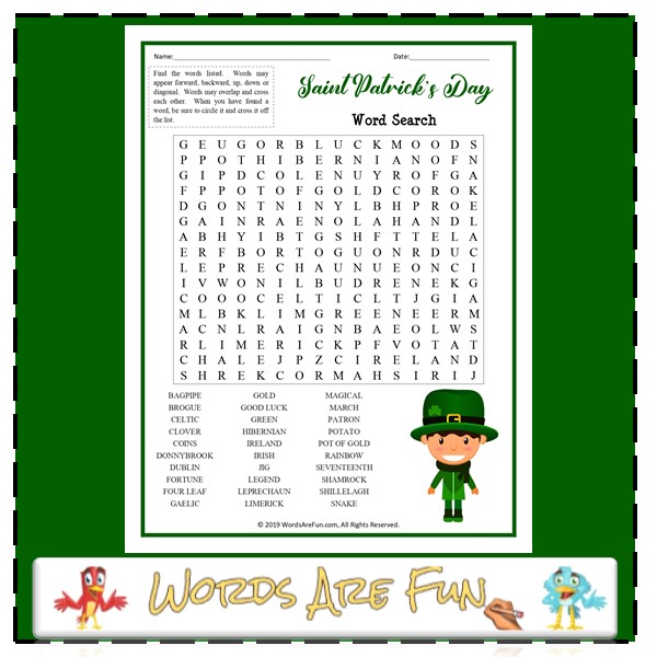 St. Patrick's Day Word Search