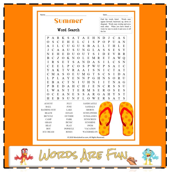 Summer Word Search