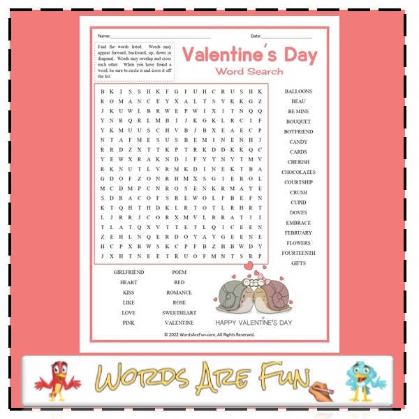 Valentine's Day Word Search