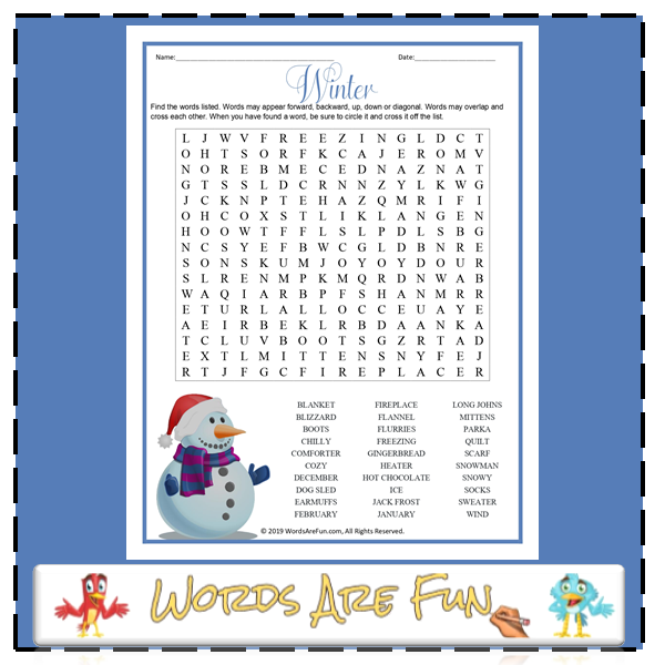 Winter Word Search