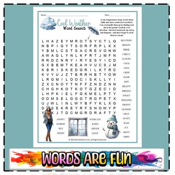 Cool Weather Word Search