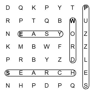 Easy Word Searches to Print