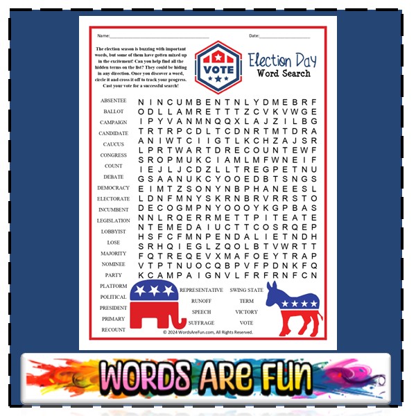 Election Day Word Search