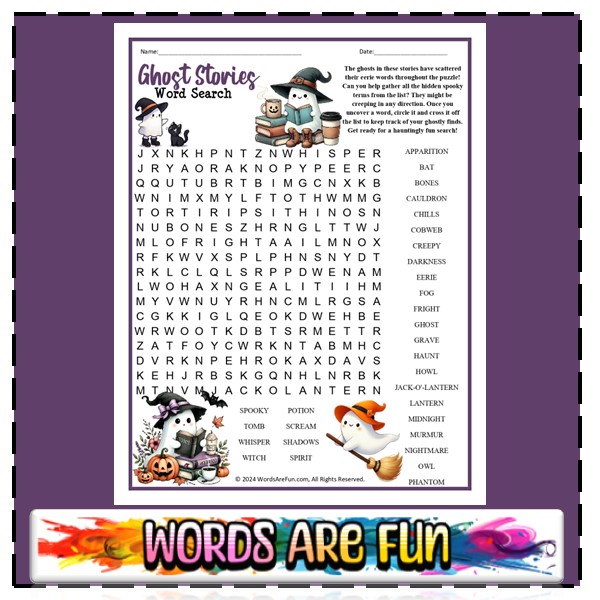 Ghost Stories Word Search