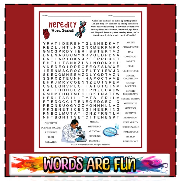 Heredity Word Search