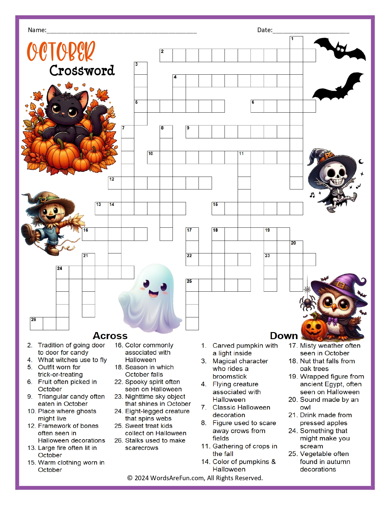 October Crossword Puzzle