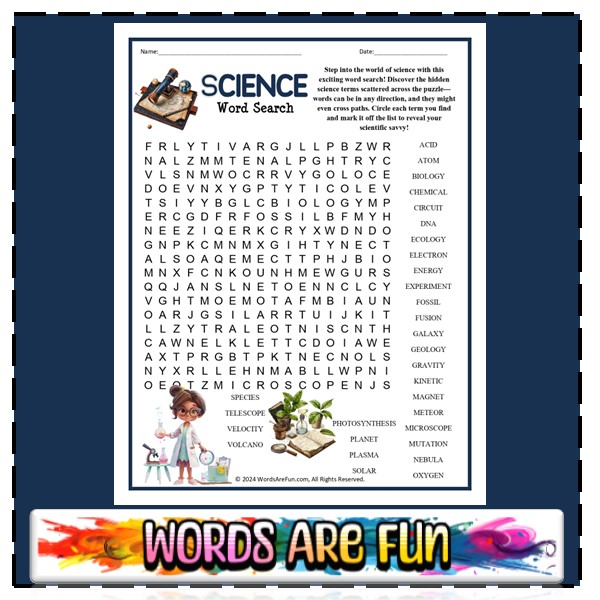 Science Word Search