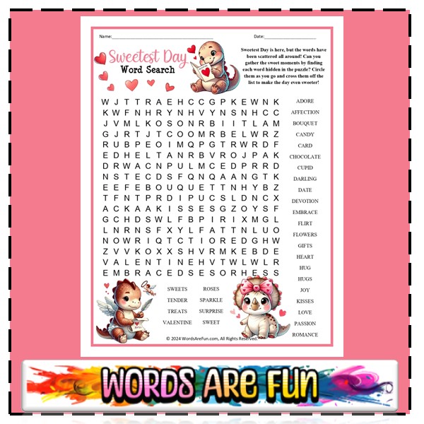 Sweetest Day Word Search