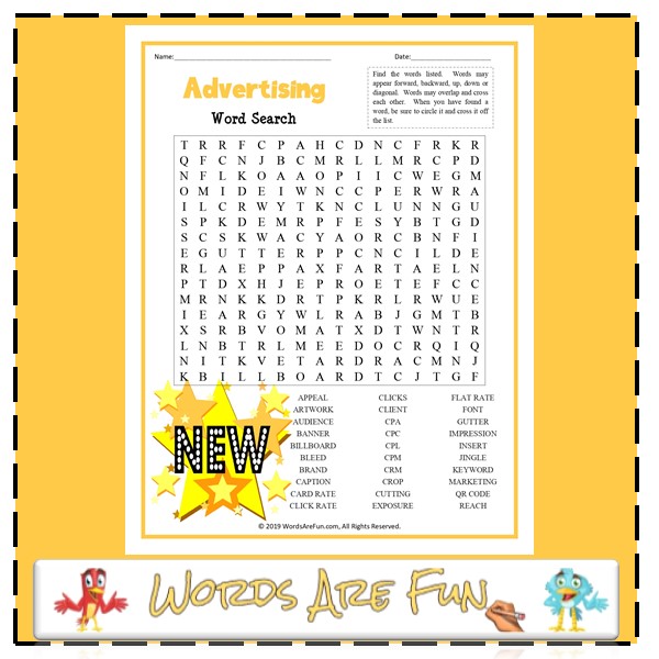 Advertising Word Search