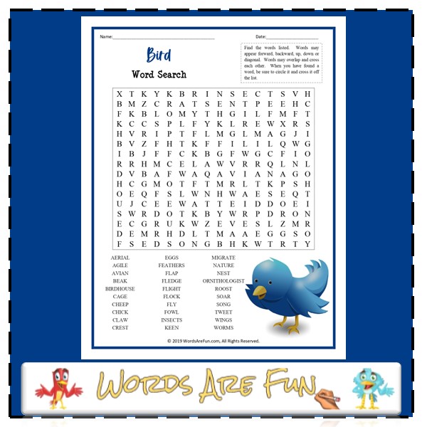 Bird Word Search