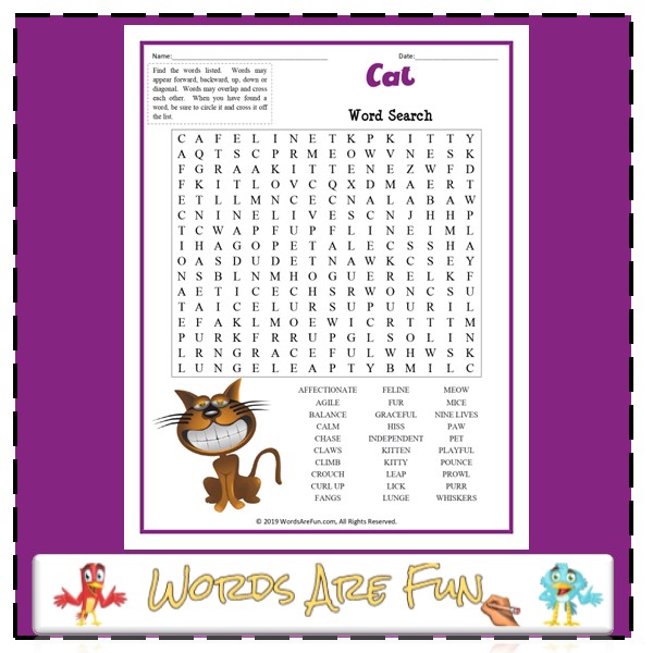 Cat Word Search