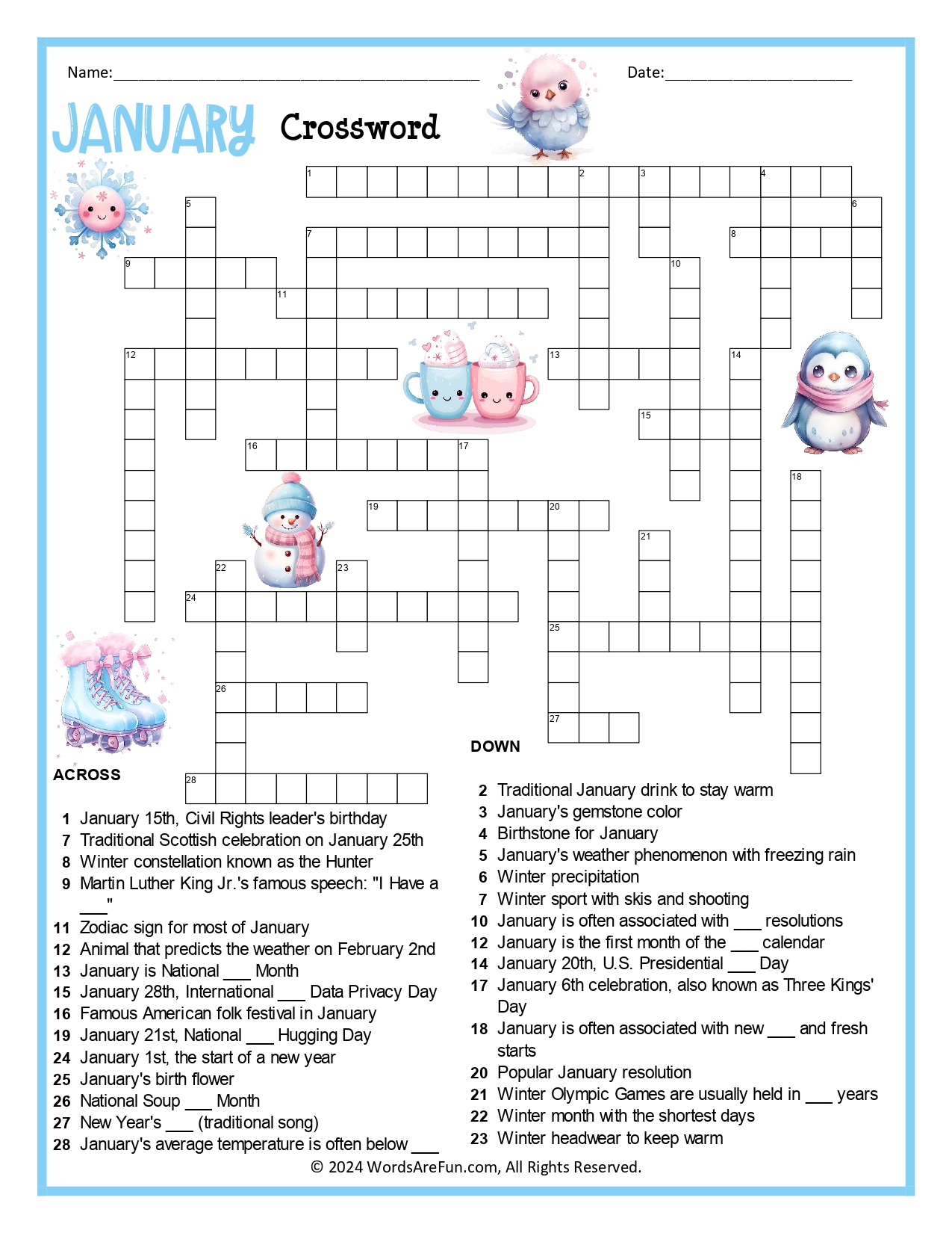 January Crossword Puzzle