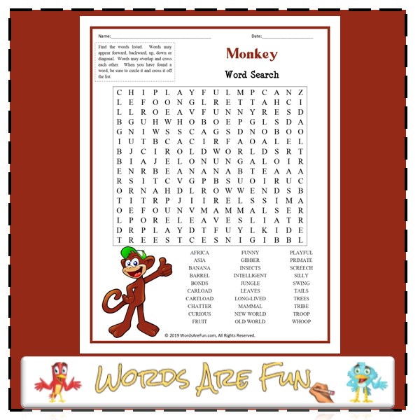 Monkey Word Search