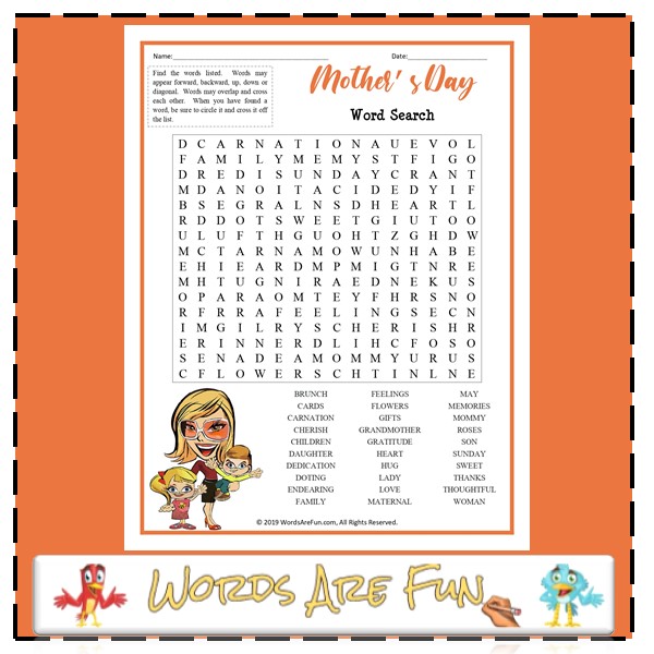 Mother's Day Word Search