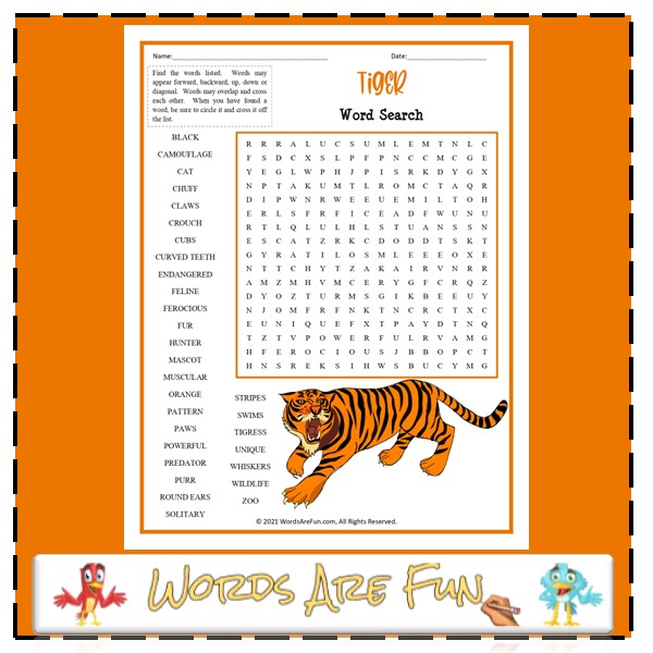 Tiger Word Search