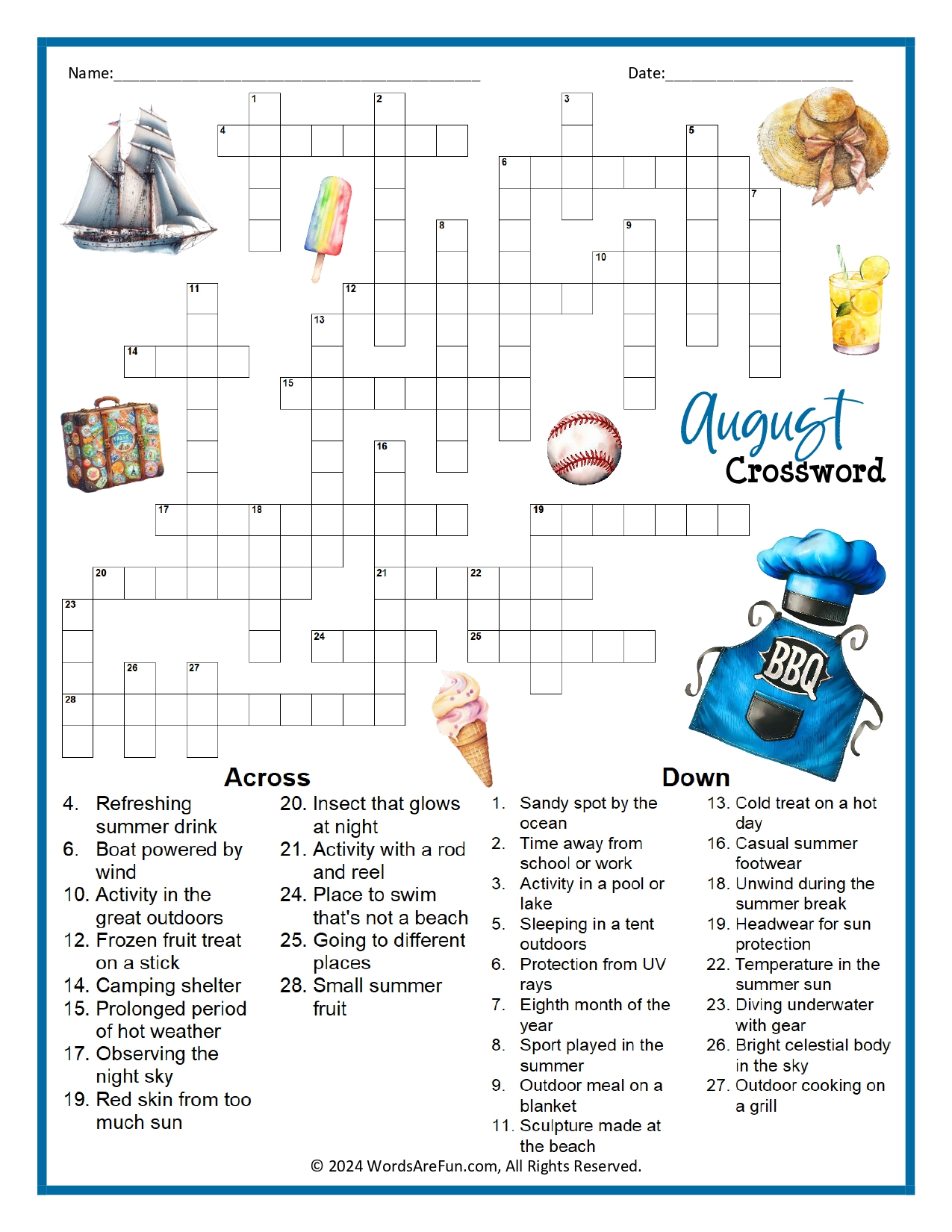 August Crossword Puzzle