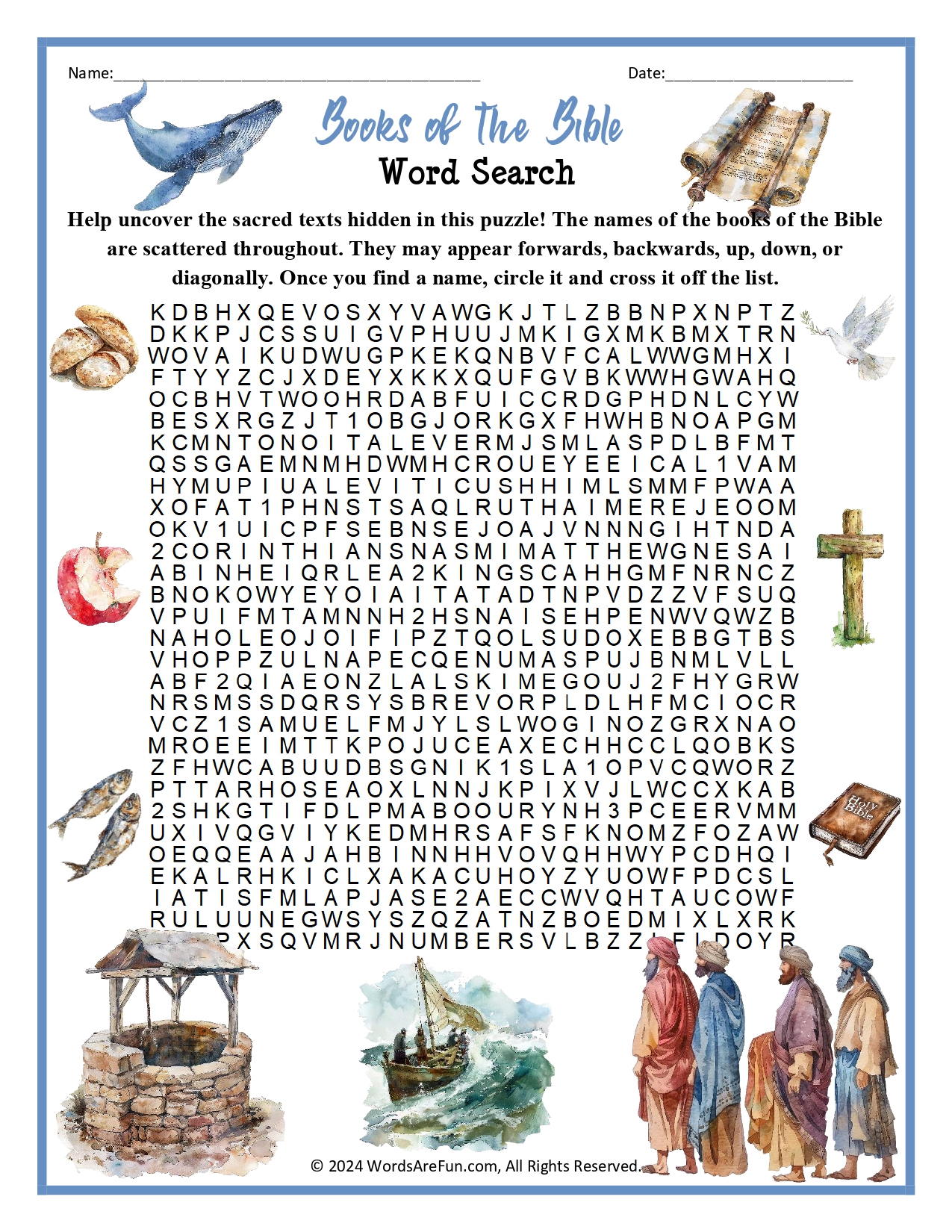 Books of the Bible Word Search