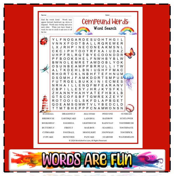 Compound Words Word Search