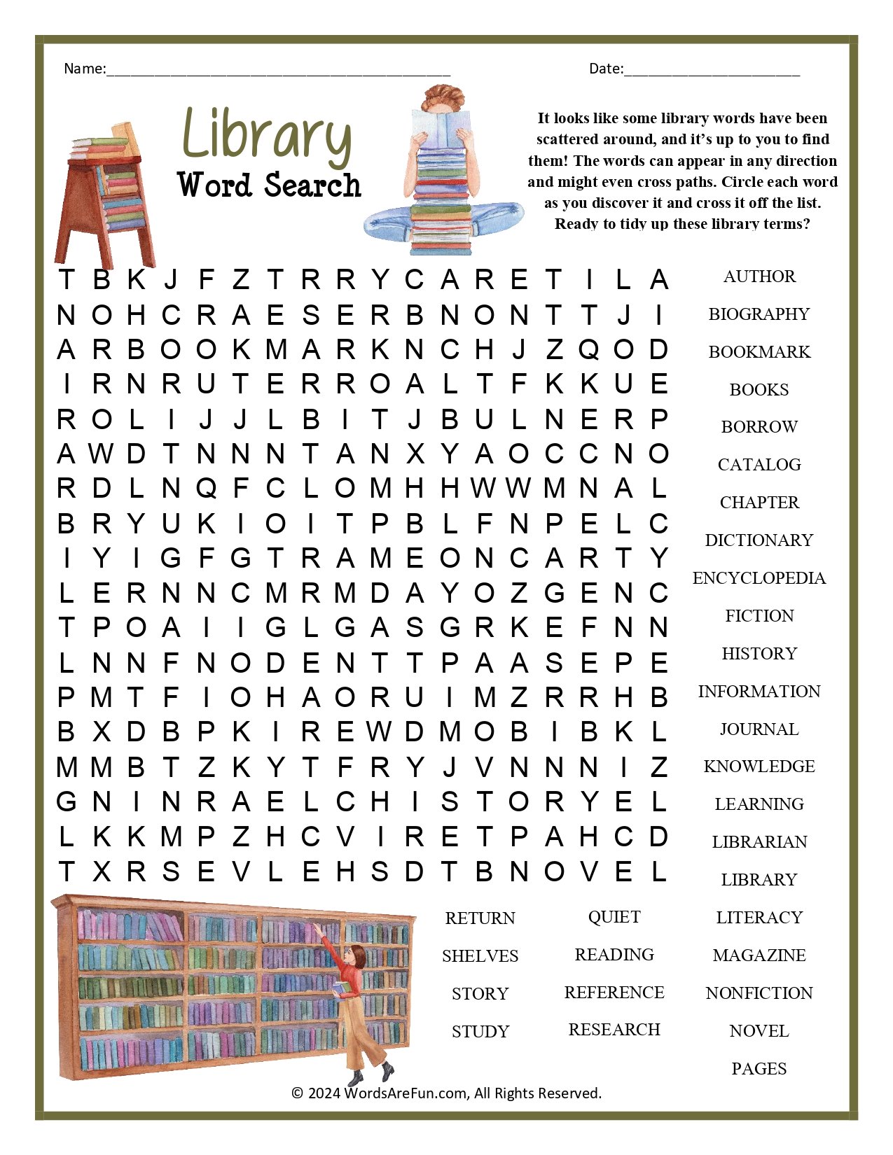 Library Word Search