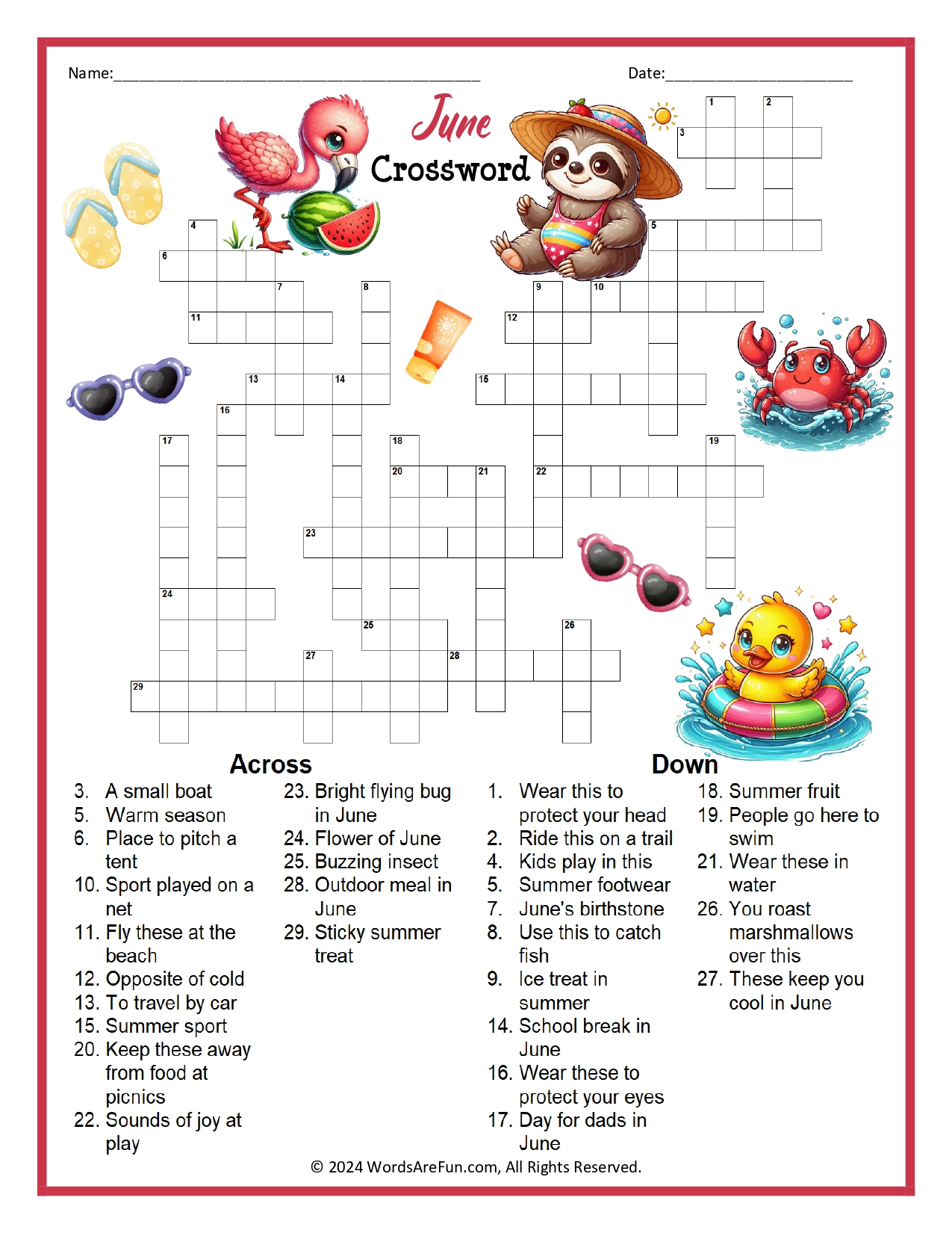 June Crossword Puzzle