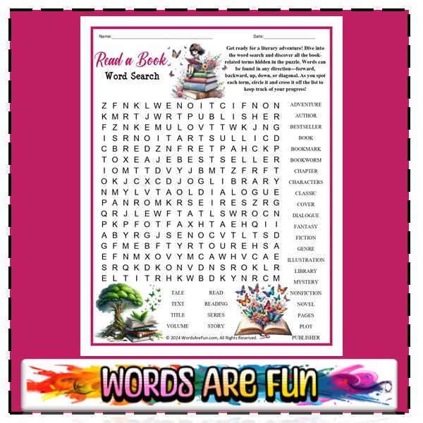 Read a Book Word Search