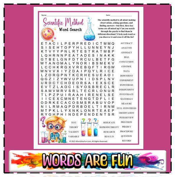 Scientific Method Word Search