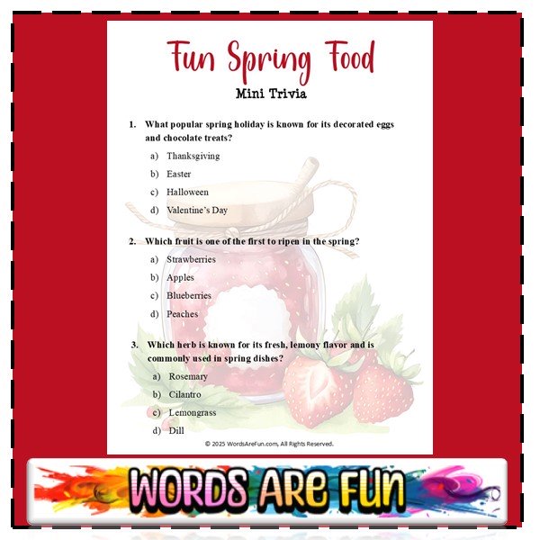 Spring Food Mini Trivia