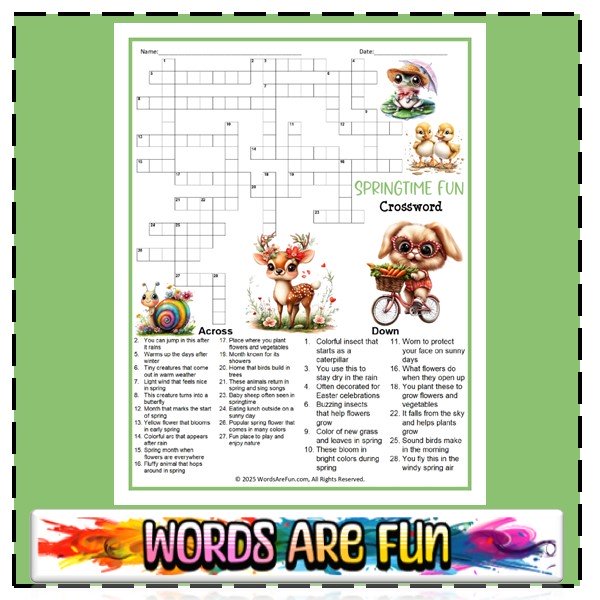 Springtime Fun Crossword Puzzle