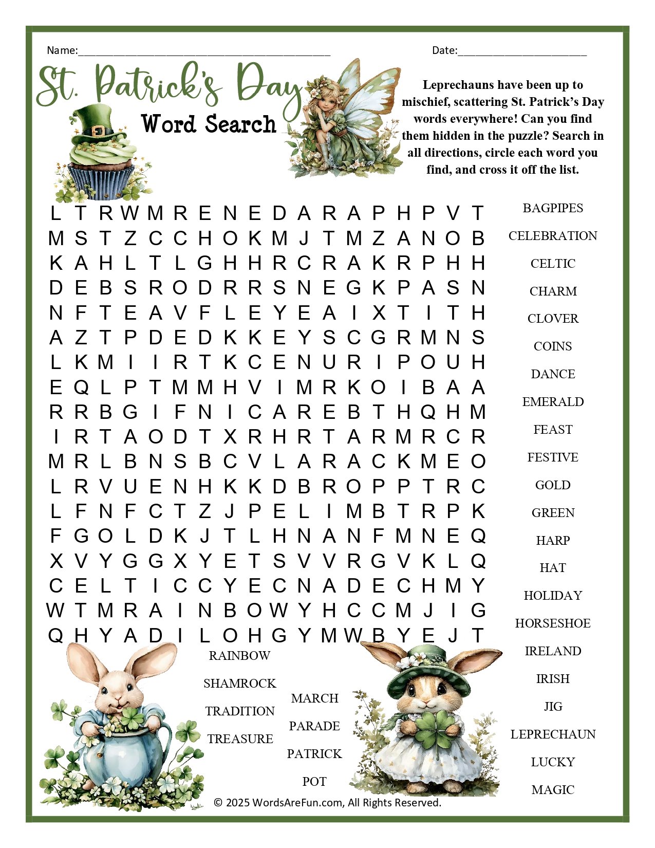 St. Patrick's Day Word Search