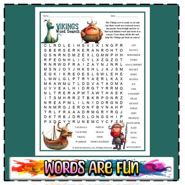 Vikings Word Search